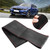 38mm Leather Steering Wheel Cover DIY Embossing Needles&amp;Thread Kit Interior Decoration(Black Red )