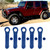10pcs ABS Car Exterior Door Handle Cover Trim Fits for Jeep Wrangler JK 07-17Blue