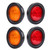 4Pcs 2.5inch Round Marker LED Light Rear Side Lights Lamp for Trailer Truck SUV Amber/Red