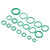 270pcs 18 Sizes Car Air Conditioning Compressor Seals Assortment Kit Green ORing for Water Faucet