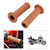 2Pcs 22mm Universal Vintage Motorcycle Handlebar Grips Star Decor Handle Bar Ends(Yellow Brown)