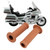 2Pcs 22mm Universal Vintage Motorcycle Handlebar Grips Star Decor Handle Bar Ends(Yellow Brown)