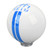 6 Speed Car Racing Gear Shift Knob for Shelby GT500 Style Round Ball Shift Knob with 3 Adapters for Manual Vehicle White Blue