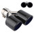 Glossy Carbon Fiber Tail Throat Exhaust End Y shaped Dual Outlet Left Side Mounting Universal for Car
