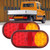 2pcs 24V Trailer Taillight 14LED Dual Color Oval Styling Rear Light Lamp High Brightness