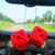 2PCS Hanging Dice for Car Plush Car Pendant with Dots and Suction Cup  Pendant for Car Glass Refrigerator