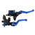 1 Pair 7/8"(22mm) Universal Motorcycle Brake Clutch Master Cylinder Reservoir Levers Blue
