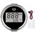 0‑9990RPM Tachometer Gauge IP67 Waterproof Red Backlight 52mm/2in LCD Display 9‑32VBlack Dial Silver Cover