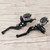 1 Pair Motorcycle 7/8in Aluminum Master Cylinder Reservoir Hydraulic Brake Clutch Lever Black