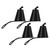 4pcs Scupper Plug Kit with Lanyard Flexible Silicone Drain Holes Stopper Bung Universal for Kayaks CanoesBlack