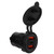 USB Car Charger Dual USB Port QC3.0 Fast Charging Blue Light with Switch Key 12‑24V Universal for Motorcycle RV
