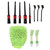 11PCS Car Cleaning Detailing Brush Set Interior Exterior Plastic for Wheels Windshield Wipers Window GlassGreen
