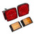 12V LED Trailer Light Kit Square Tail Lamp Red Lighting Sealed High Brightness for 80in Wide Truck Boat
