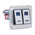 Rocker Switch Panel 2 Gang On Off Toggle Switch Panel Waterproof Car RV Yacht Modification Panel Silver Oxide Surface with Blue LED Light