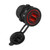 Car Motorcycle Charger 5V 4.8A Dual USB Socket with Touch Panel On/Off Switch Dustproof Lid Universal for Boat VehiclesRed LED