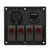 4 Gang Rocker Switch Panel 5Pin with Voltmeter 4.8A Dual USB Fast Charging Slot Universal for Car RV YachtRed