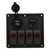 4 Gang Rocker Switch Panel 5Pin with Voltmeter 4.8A Dual USB Fast Charging Slot Universal for Car RV YachtRed