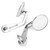 2pcs Motorcycle Handlebar Mirror Rearview Electroplating Universal Round Foldable