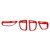 4 Pcs Central Console Air Vent Outlet Decoration Cover Trim Replacement for Dodge Challenger 2015‑2021Red