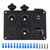 Switch Panel 6 Gang Waterproof LED Digital Display Voltmeter USB On Off Kit for Car RV Yacht