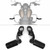 Pair of  360° Adjustable Motorcycle Foot Pegs Short Handle Bracket Footrest with 3 Colloidal Particles Fit for Ultra Classic FLHTCU Black