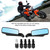 2Pcs Motorcycle Modified Square Rearview Mirror Anti Dazzling Blue Lens Side Mirrors