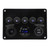 5 Gang Switch Panel Waterproof 12‑24V LED Switch Panel with Digital Voltmeter Backlit for Marine Boat RV Trailer Truck Green