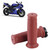 2pcs 7/8in Vintage Rubber Throttle Handlebar Anti-Slip Motorcycle Handle Grip Fit for Honda(marron )