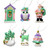 6 Pcs Christmas Resin Pendant Christmas Tree Santa Elk Hanging Ornaments Xmas Tree Decoration Holiday Gift