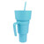 2 In 1 Snack Drink Cup with Straw Large Opening Plastic Beverage Cup Top Snack Bowl for Movie Theater Home Travel Light Blue