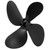 4 Blades Fireplace Fan Blade Stove Fan Blades Replacement Parts Home Stove AccessoriesBlack
