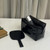 Makeup Bag Pure Color PU Patent Leather Large Capacity Portable Toiletry Bag Fashionable Cosmetic Bag for Travel Black