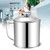 Oil Container Grease Pot Stainless Steel Strainer Large Capacity for Kitchen Cooking 304 Stainless Steel 1.8L