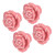 4 Set Rose Shaped Handle Modern Ceramic Cabinet Knob for Home Living Room BedroomPink