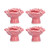 4 Set Rose Shaped Handle Modern Ceramic Cabinet Knob for Home Living Room BedroomPink