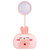 LED Folding Desk Lamp Cartoon Animal Multifunction Table Lamp Pen Holder Pencil Sharpener for Home OfficePink