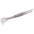 Root Rake with Tweezer 3 Prong Stainless Steel Loosen Soil Bonsai Tree Tools with Ergonomic Handle Straight