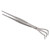 Root Rake with Tweezer 3 Prong Stainless Steel Loosen Soil Bonsai Tree Tools with Ergonomic Handle Straight