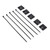 200Pcs Nylon Zip Ties High Temperature Resistant Strong Nylon Self Locking Cable Zip Ties with Mounts for Cable Fence 20x20mm Black