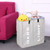 Collapsable 2-section Laundry Bag Foldable Laundry Hamper  Oxford Fabric Laundry Basket Clothes Sorter Portable Multifunction Storage Bag with Alloy Handle