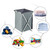 Laundry Basket Clothes Hamper Organizer Sorter Storage Foldable with Cover Handle Aluminum Frame for Bathroom Bedroom Home Gray