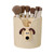 Desk Pencil Pen Holder 4 Compartments Large Capacity Cute School Supplies Makeup Brush Organizer Milky Yellow Dog Head