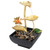 Tabletop Waterfall Fountain 3 Tier Lotus Leaf LED Light Circulating Flowing Water Adjustable Indoor Desk Water Fountain for Home Bedroom Office
