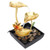 Tabletop Waterfall Fountain 3 Tier Lotus Leaf LED Light Circulating Flowing Water Adjustable Indoor Desk Water Fountain for Home Bedroom Office