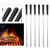 6PCS Long Stainless Steel BBQ Grill Wooden Handle Buckle Outdoor Camping Barbecue Skewers