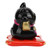 Lucky Cat Solar Powered Cute Decorative Wealth Welcoming Waving Fortune Cat for Home Office Restaurant Black