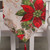 Christmas Table Runner Flag Printing Wear Dirt Resistant Xmas Christmas Table Flag for Christmas Table Cloth Decoration Large Red Flower Model