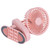 3‑Gears Portable Electric Fan Fully Automatic Shaking Head Electric Fan USB Charging for SummerPink