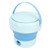 Mini Washer With Water Filter Basket Foldable Superior Stain Removal Small Portable Washing Machine for Underwear Socks Baby Clothes Blue EU Plug 100‑240V