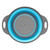 Drain Basket Silicone Round Folding Fruit Drain Vegetable Washing Basket with Handle for Home KitchenBlue Small